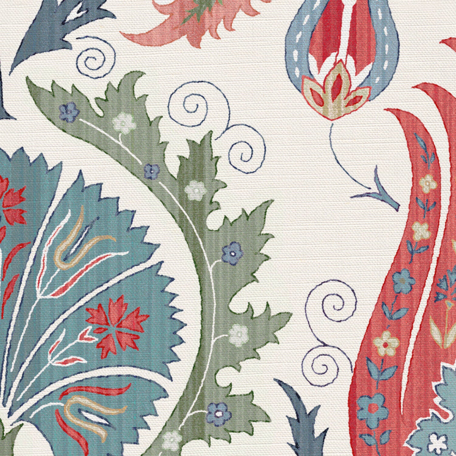 CW: Coral and grey blue and green | BASE: Luxury Linen | HERO