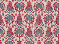 Warm red and grey blue