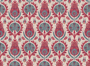 Warm red and grey blue