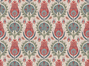 Coral and grey blue and green