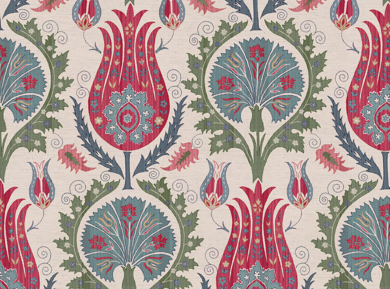 CW: Red blue and green | BASE: Natural Luxury Linen