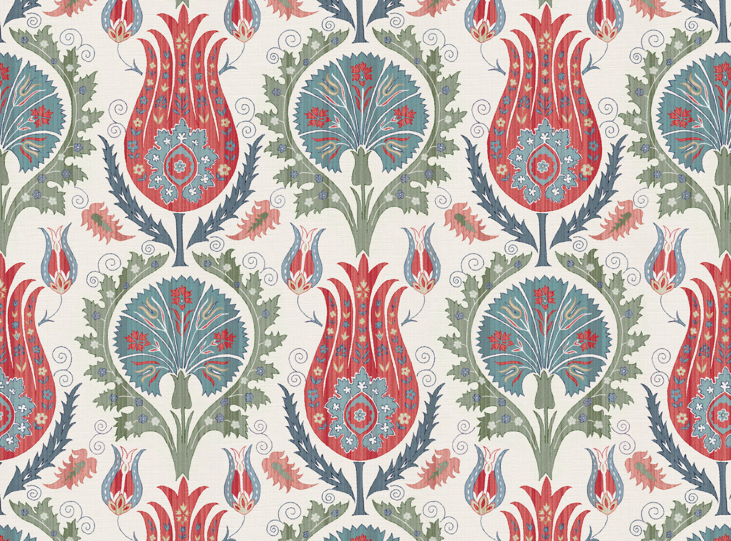 CW: Coral grey blue and green | BASE: Luxury Linen