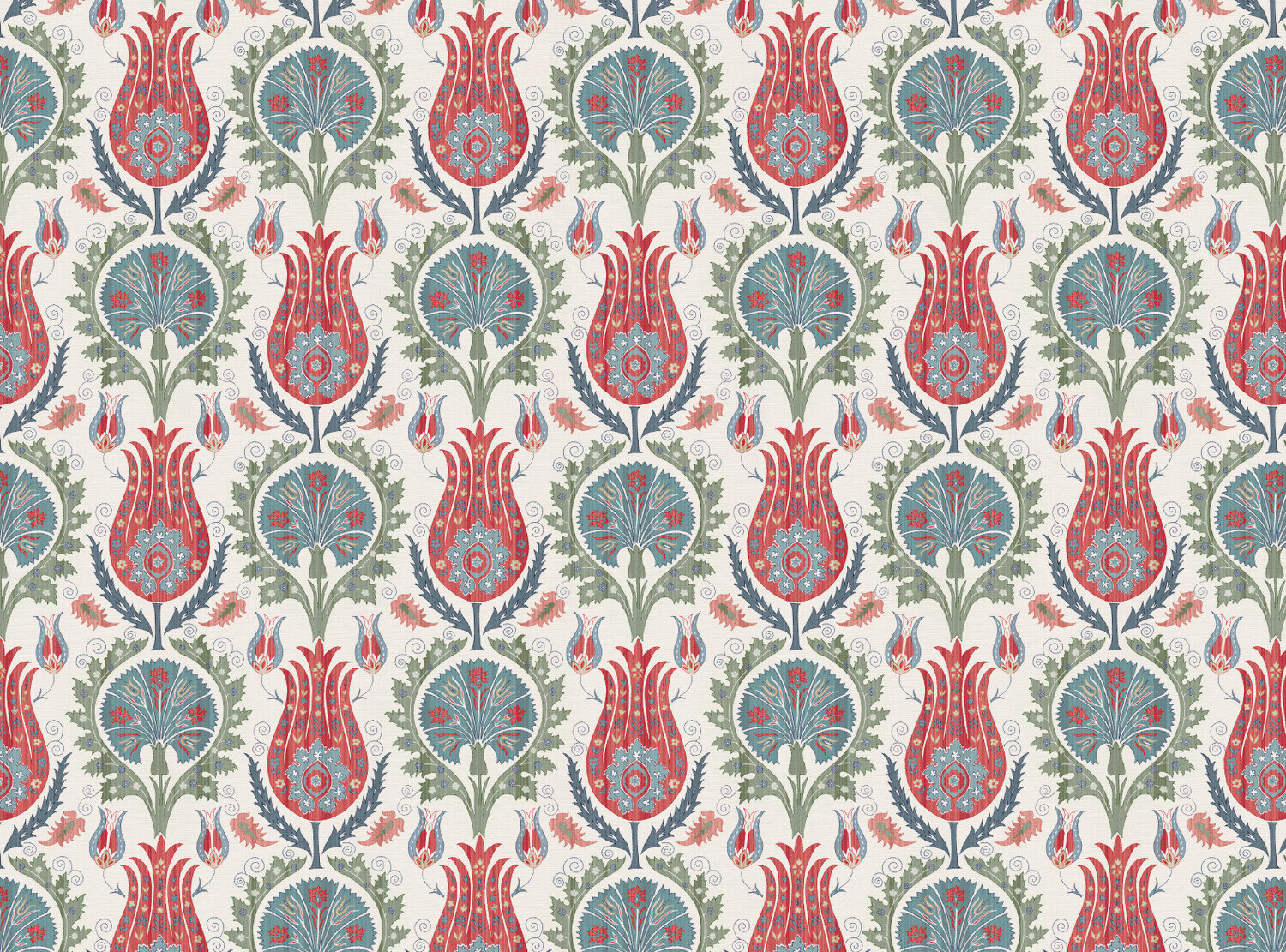 CW: Coral grey blue and green | BASE: Luxury Linen