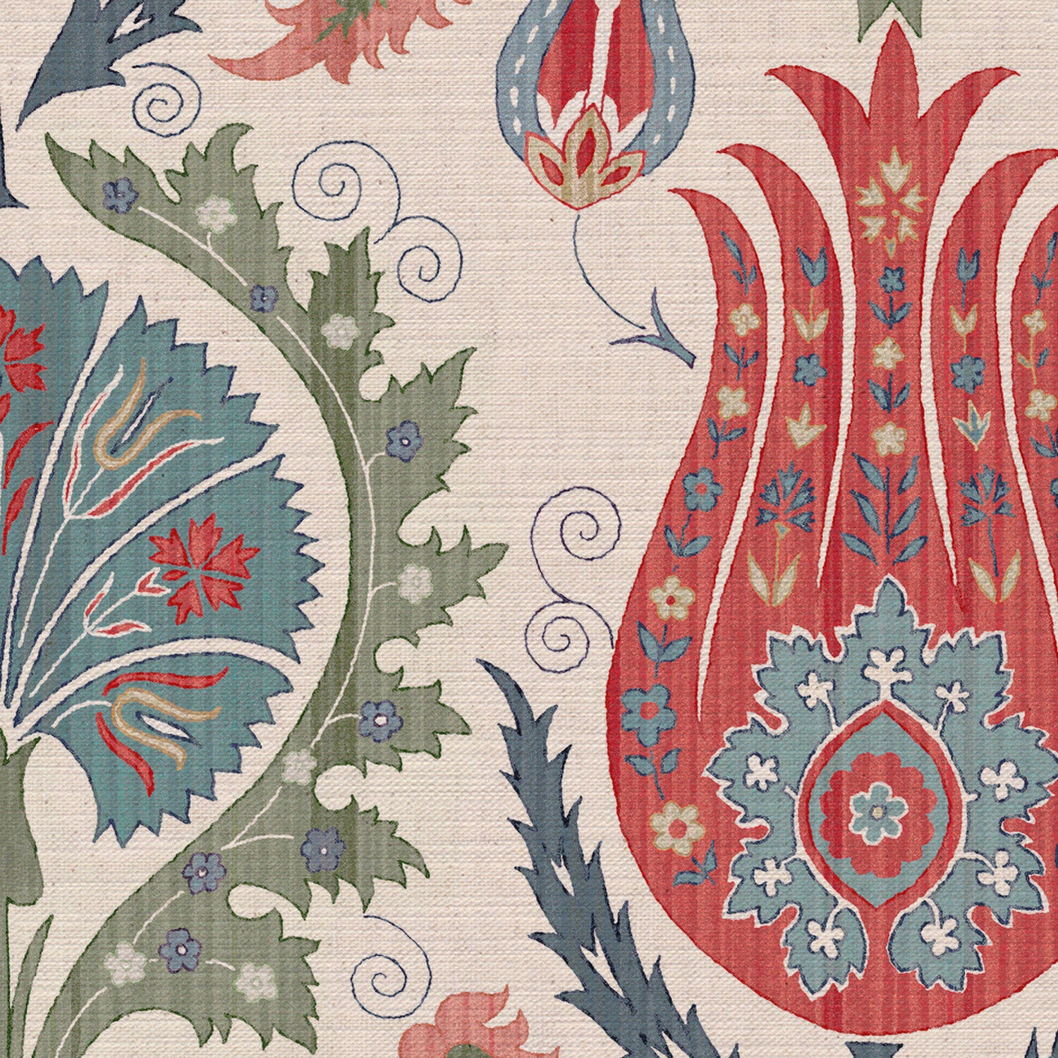 CW: Coral grey blue and green | BASE: Mercia Linen | HERO