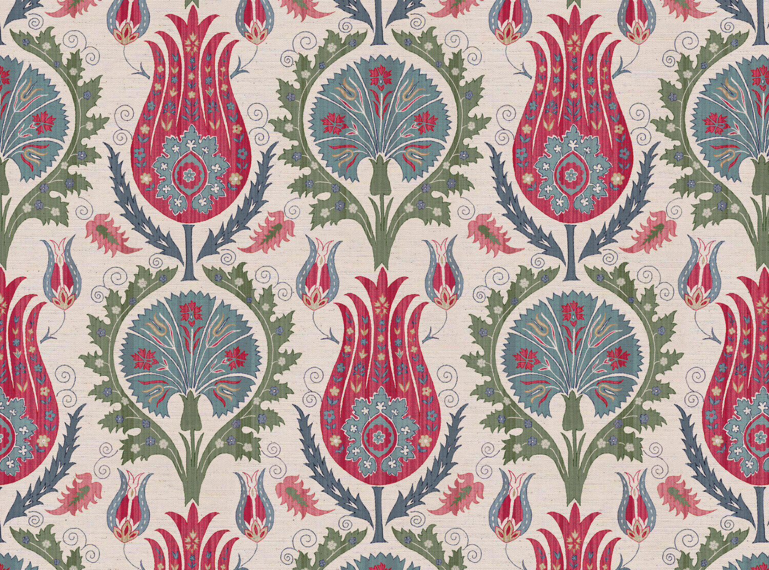 CW: Red blue and green | BASE: Natural Luxury Linen