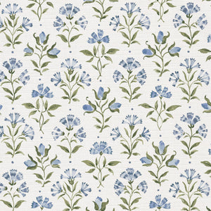 Soft cornflower blue and green