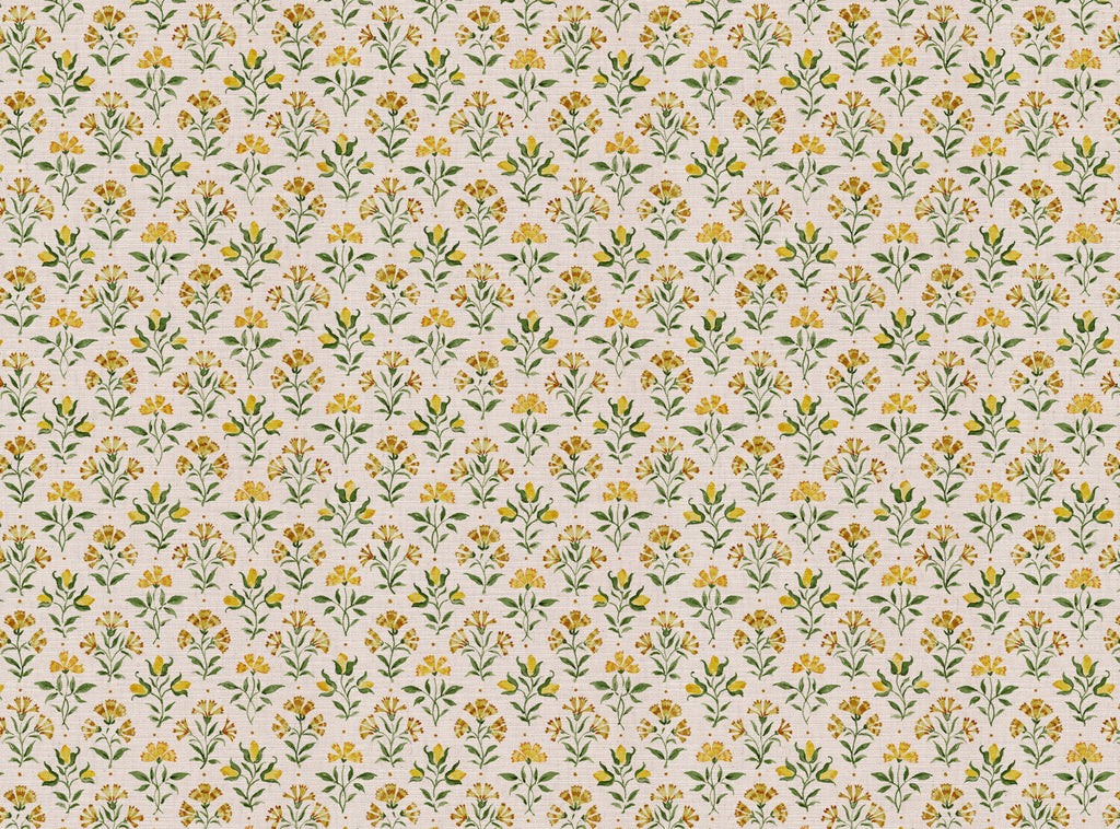 CW: Yellow green white ground | BASE: Mercia Linen