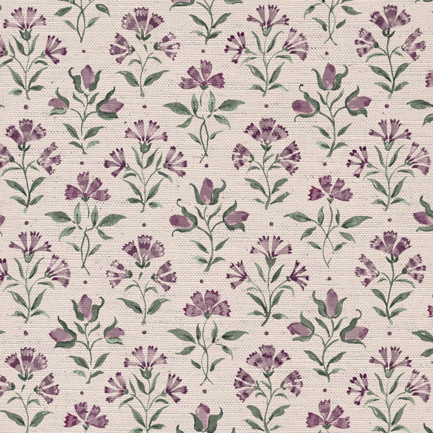 CW: Lilac and green white ground | BASE: Natural Luxury Linen | HERO