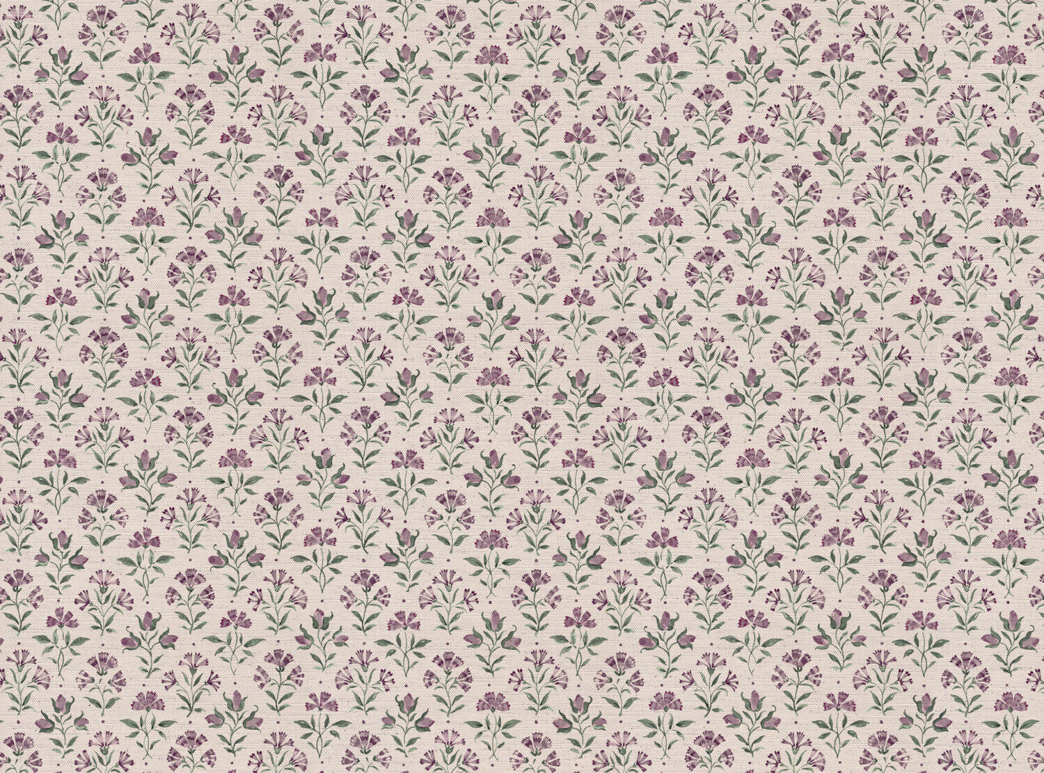 CW: Lilac and green white ground | BASE: Natural Luxury Linen