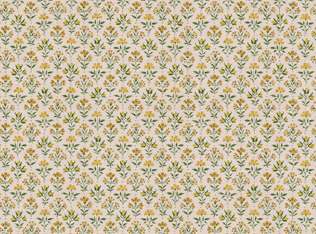 CW: Yellow green white ground | BASE: Natural Luxury Linen