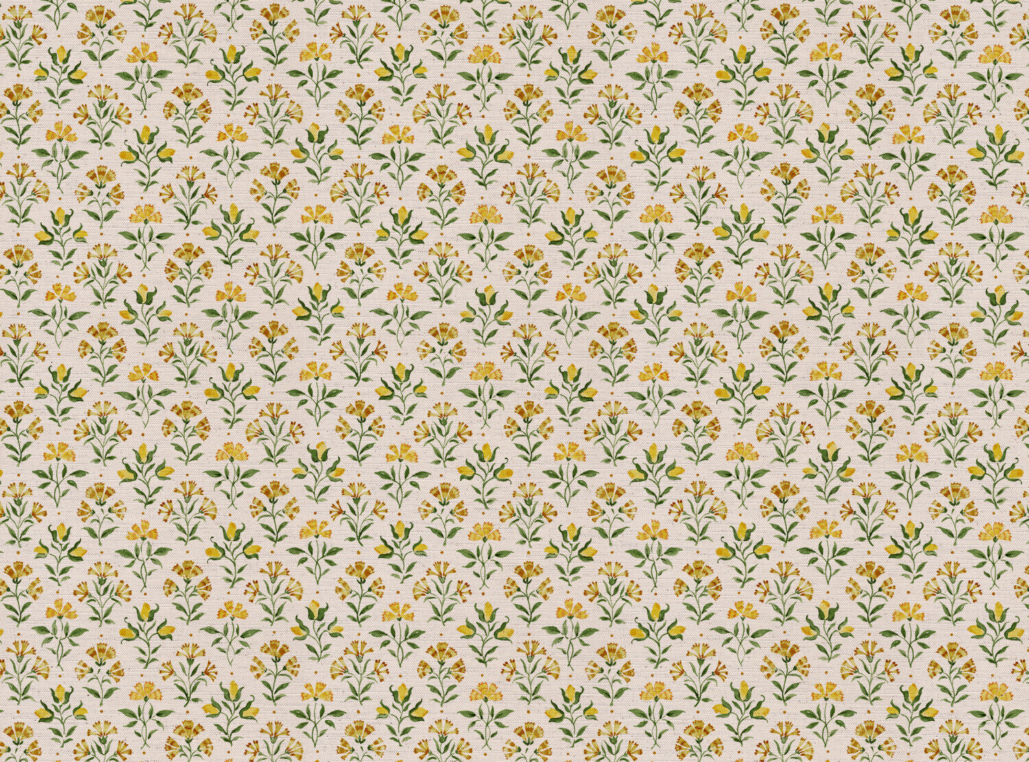 CW: Yellow green white ground | BASE: Natural Luxury Linen