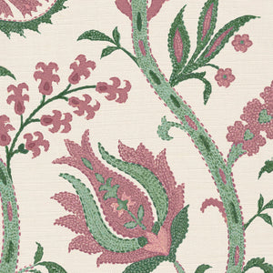 Soft pink and racing green