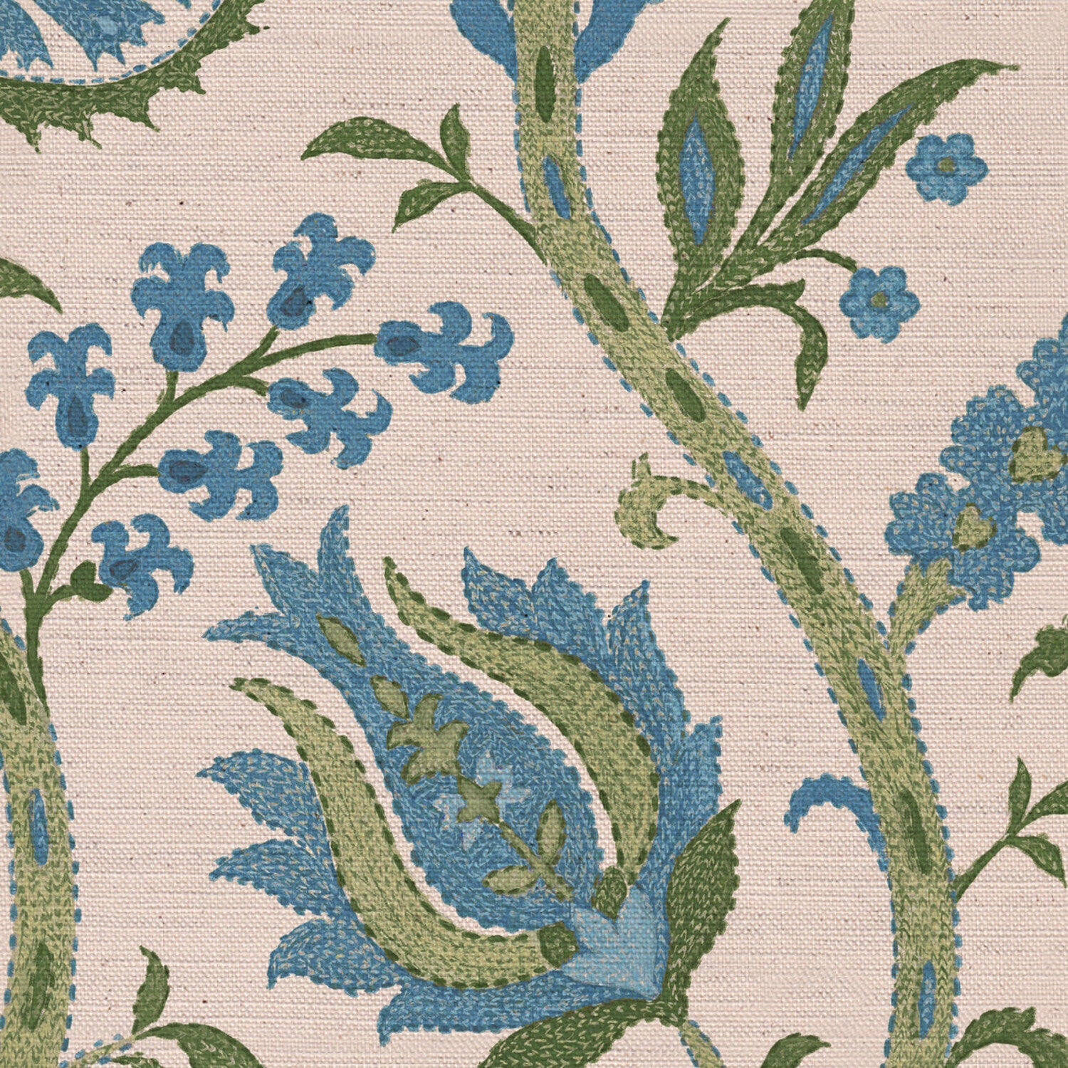 CW: Blue and moss green | BASE: Natural Luxury Linen | HERO