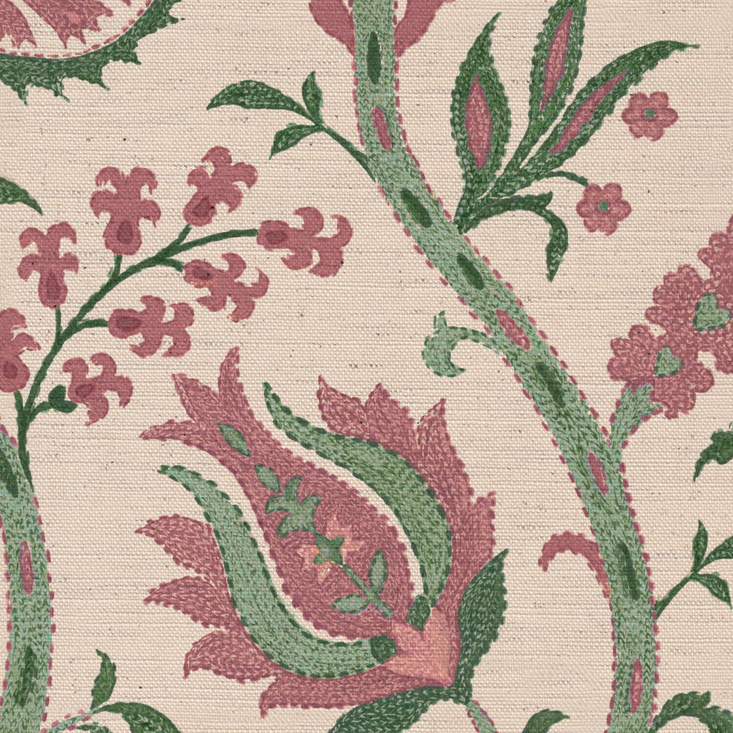 CW: Soft pink and racing green | BASE: Natural Luxury Linen | HERO