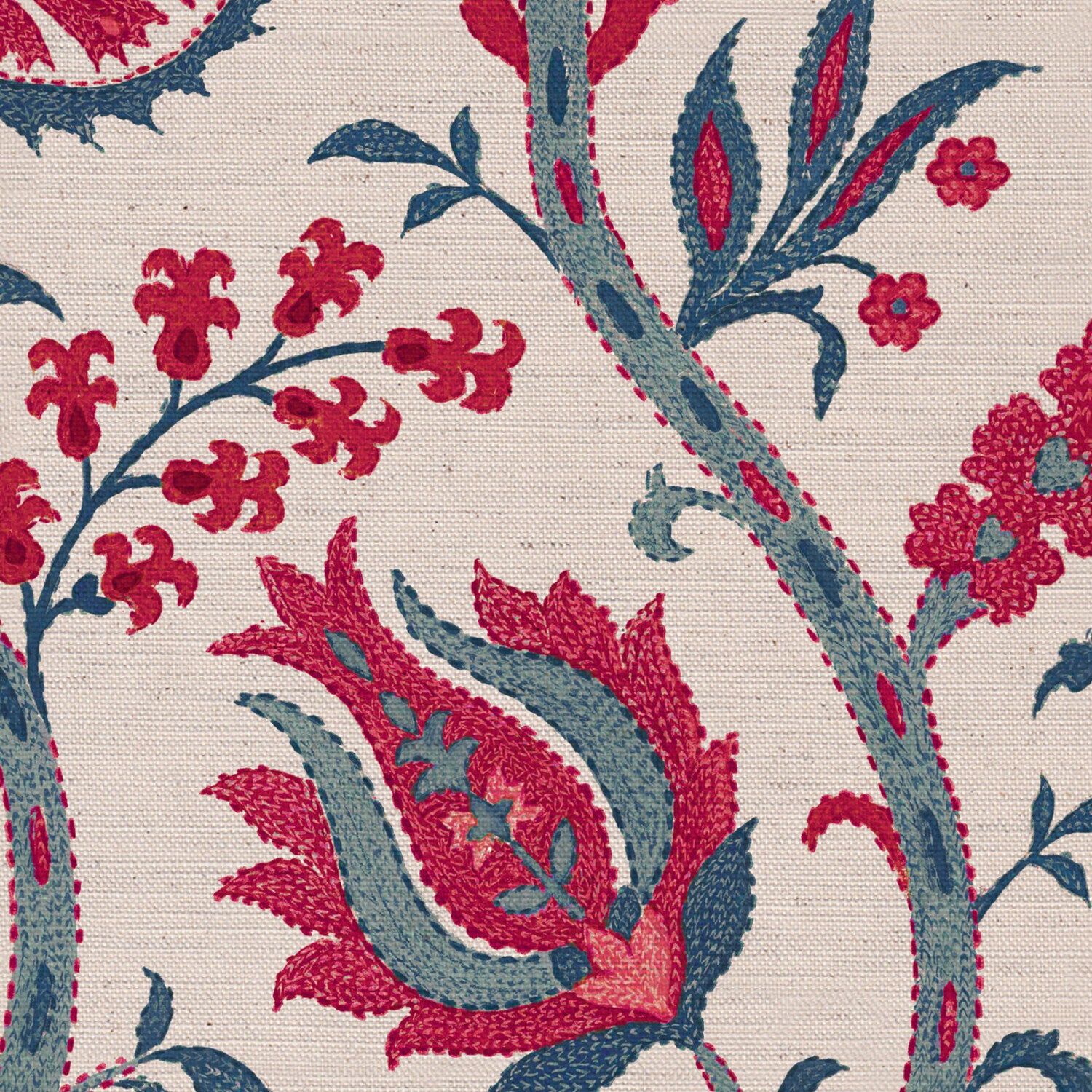 CW: Warm red and blues | BASE: Natural Luxury Linen | HERO