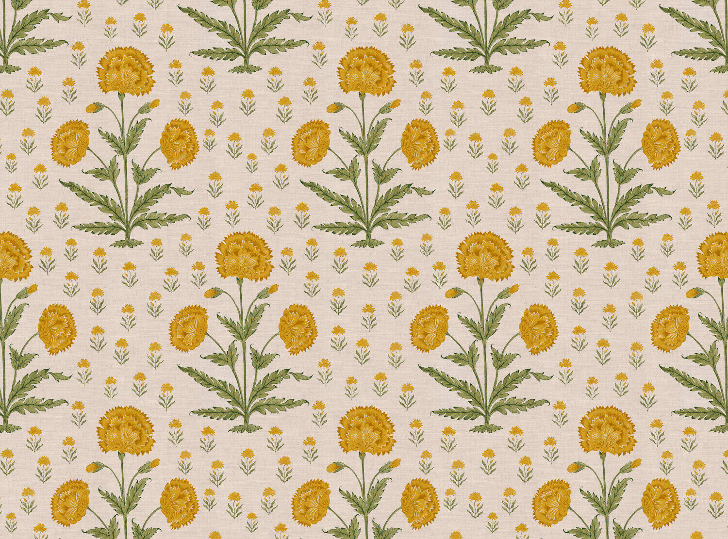 CW: Golden yellow and moss green | BASE: Mercia Linen