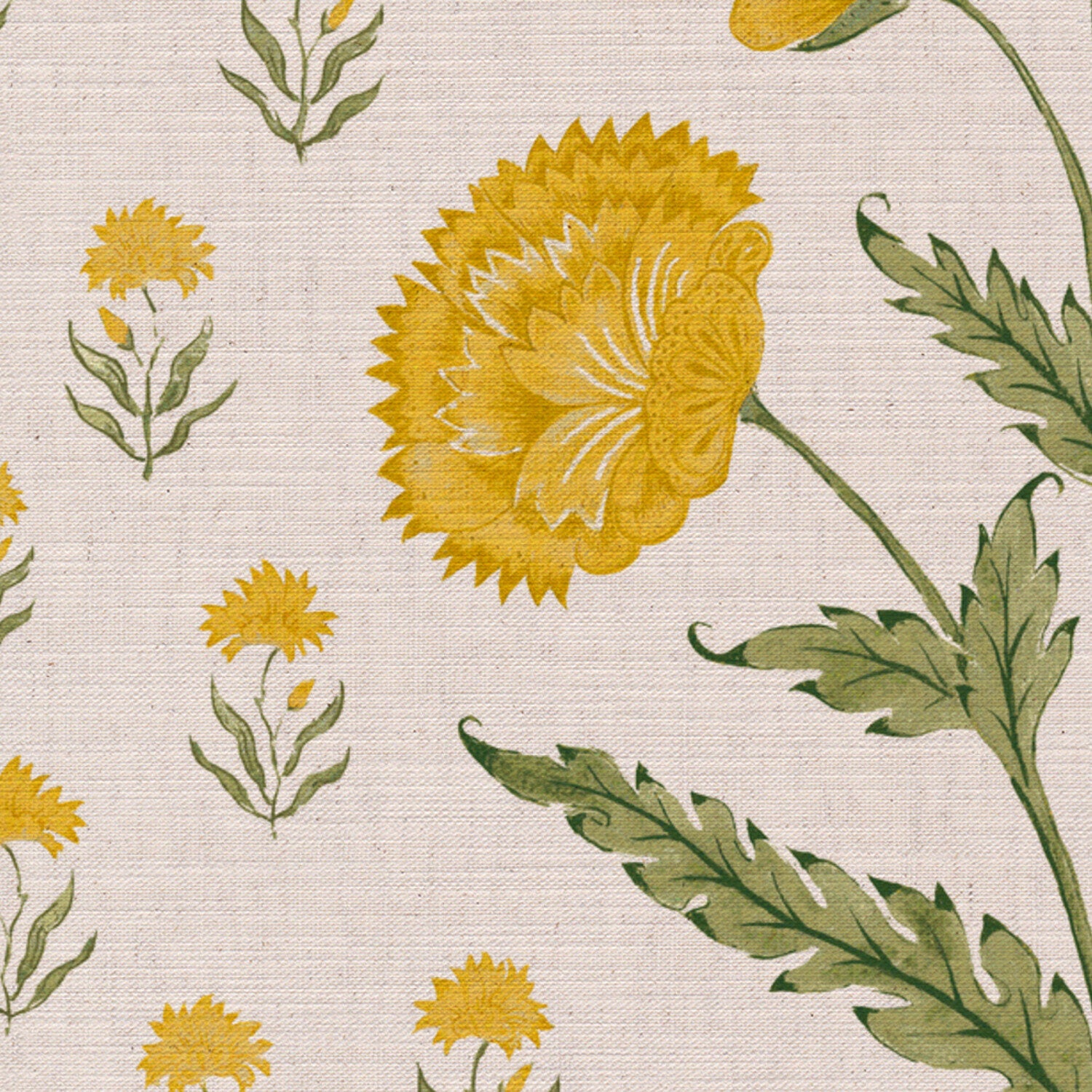 CW: Yellow and moss green | BASE: Mercia Linen | HERO