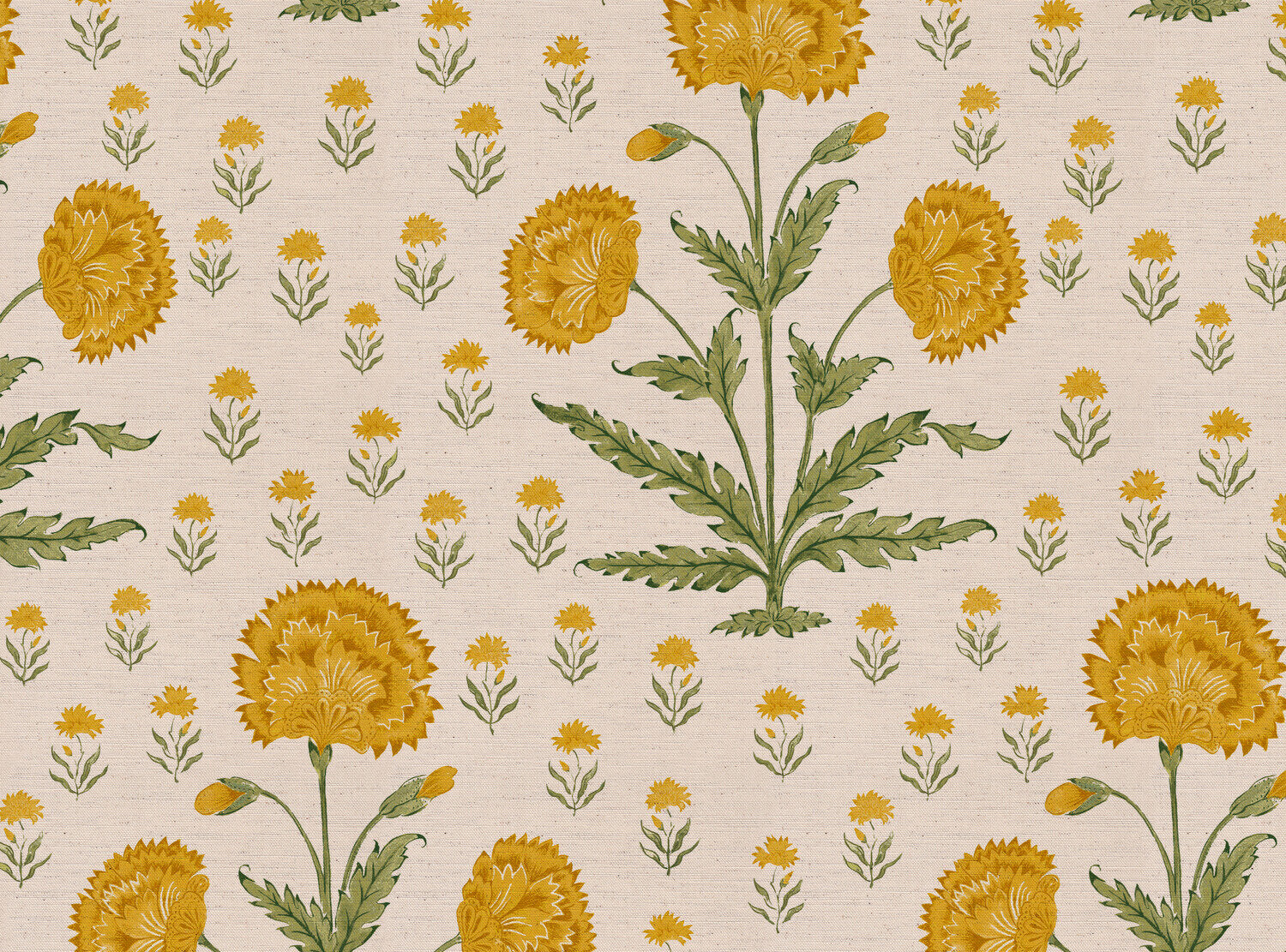 CW: Golden yellow and moss green | BASE: Natural Luxury Linen