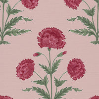 Red damson and green with pink ground