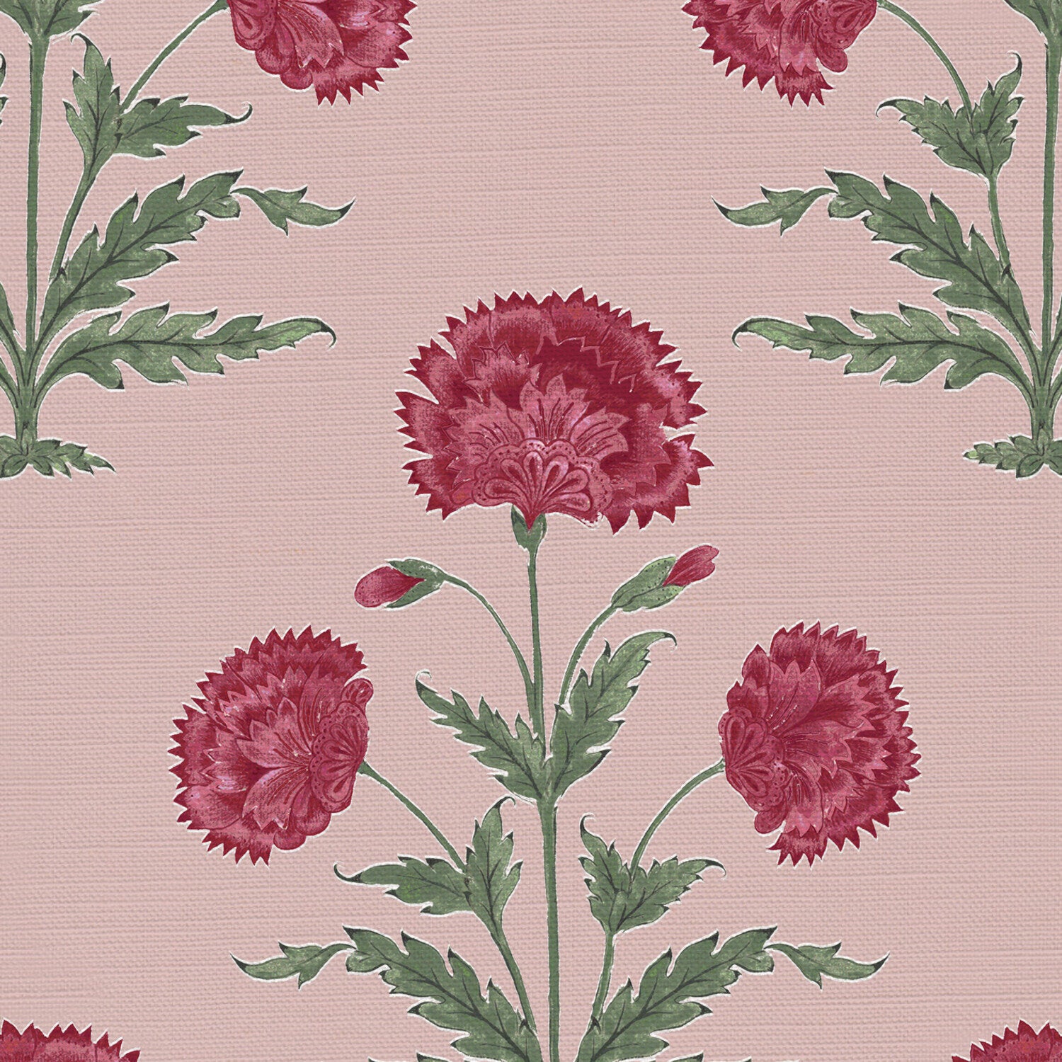 CW: Red damson and green with pink ground | BASE: Luxury Linen | HERO