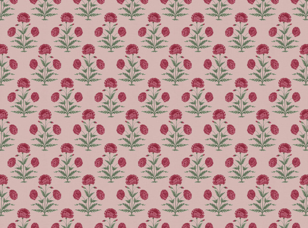 CW: Red damson and green with pink ground | BASE: Luxury Linen