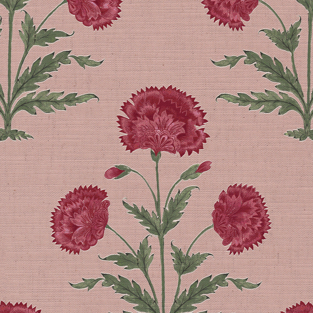 CW: Red damson and green with pink ground | BASE: Mercia Linen | HERO