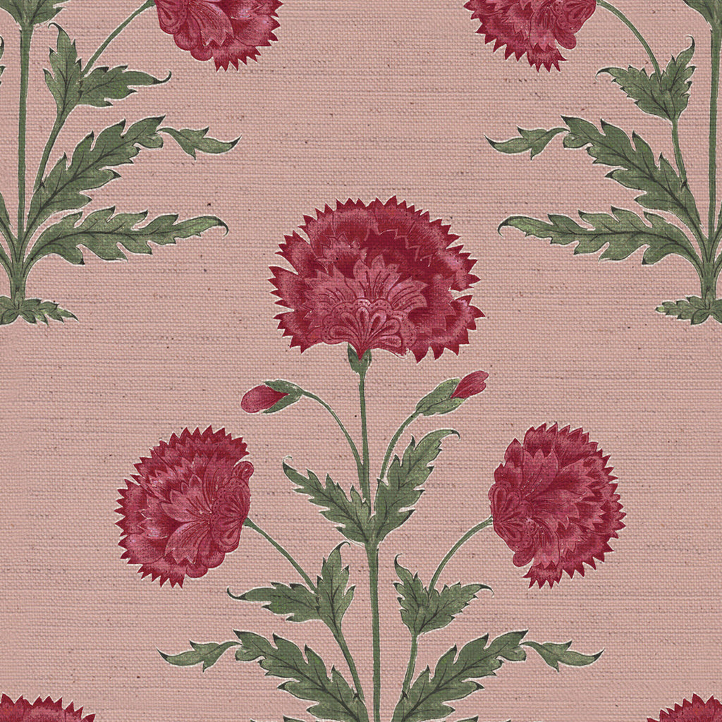 CW: Red damson and green with pink ground | BASE: Natural Luxury Linen | HERO