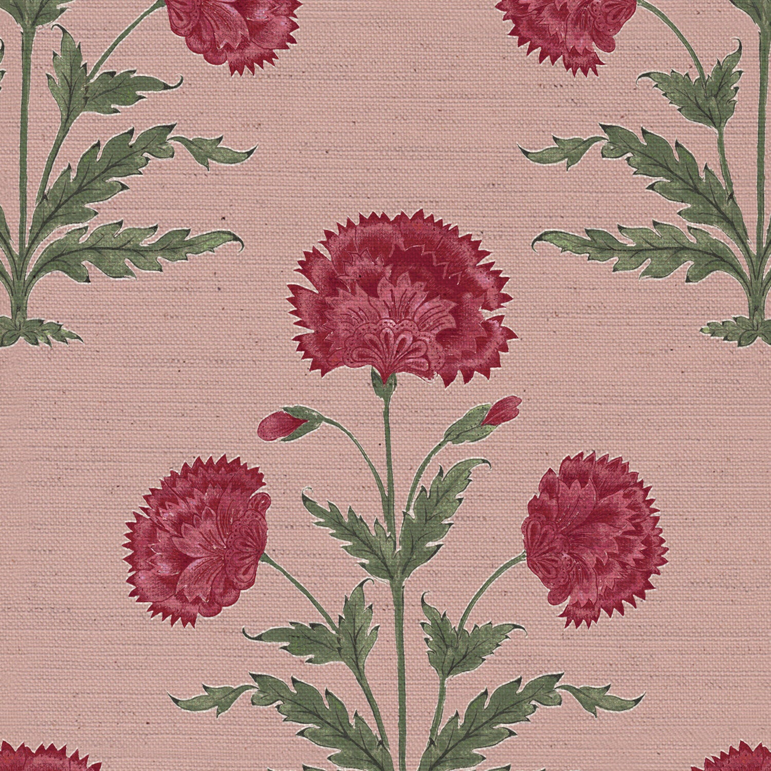 CW: Red damson and green with pink ground | BASE: Natural Luxury Linen | HERO