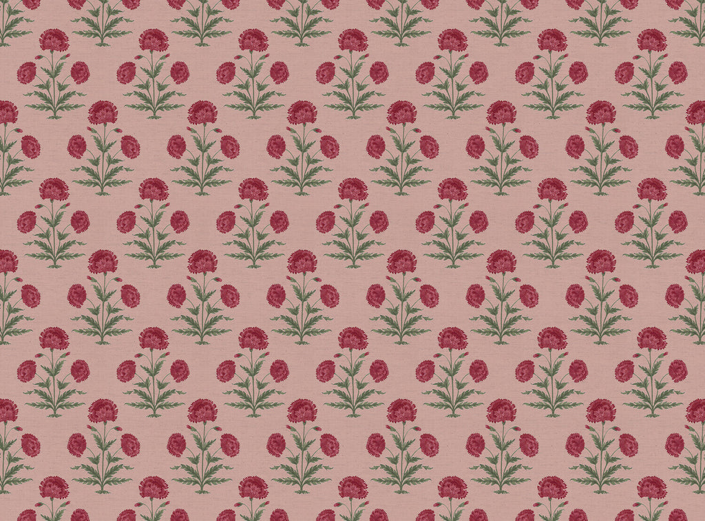 CW: Red damson and green with pink ground | BASE: Natural Luxury Linen