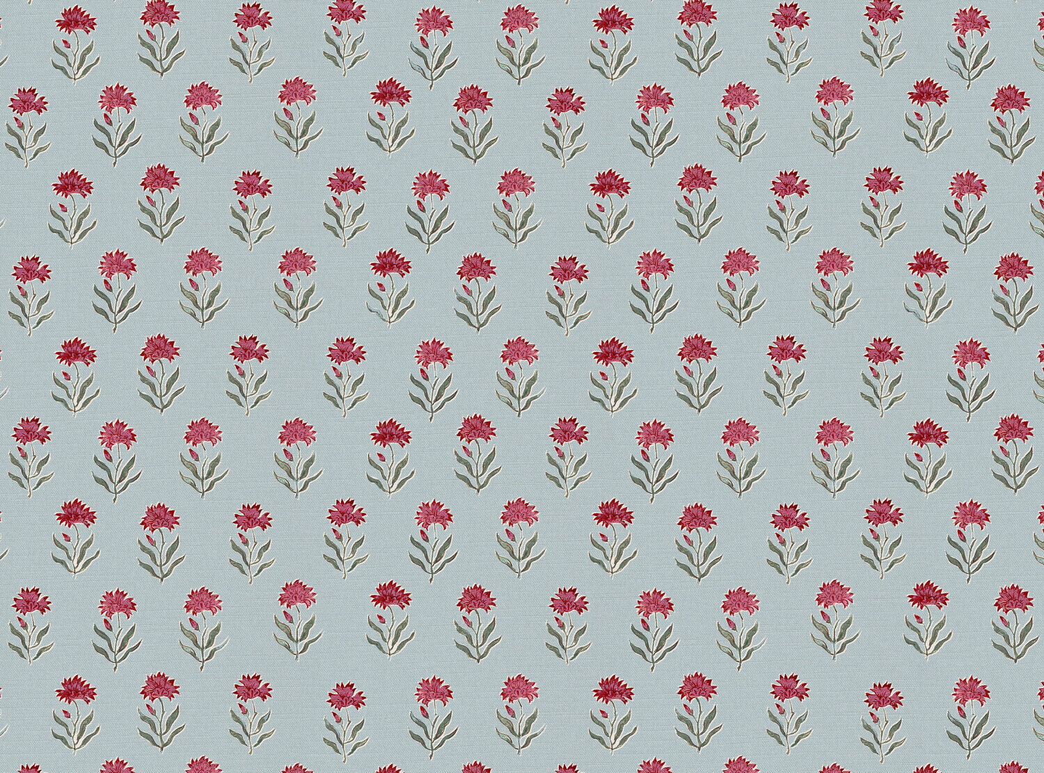 CW: Red damson and green grey with blue ground | BASE: Luxury Linen