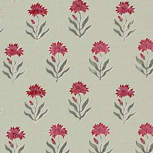 Red damson and green grey with green ground