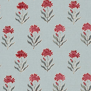 Warm red and grey blue with blue ground