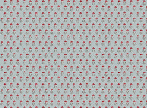 Warm red and grey blue with blue ground
