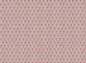 Warm red and grey blue with pink ground