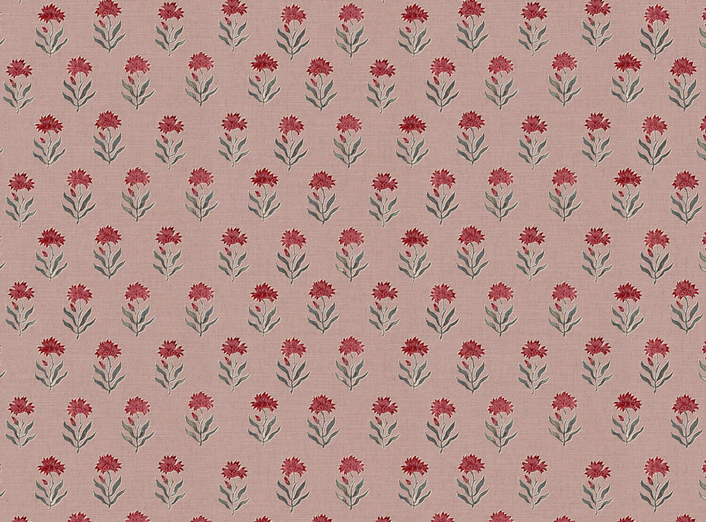 CW: Warm red and grey blue with pink ground | BASE: Mercia Linen