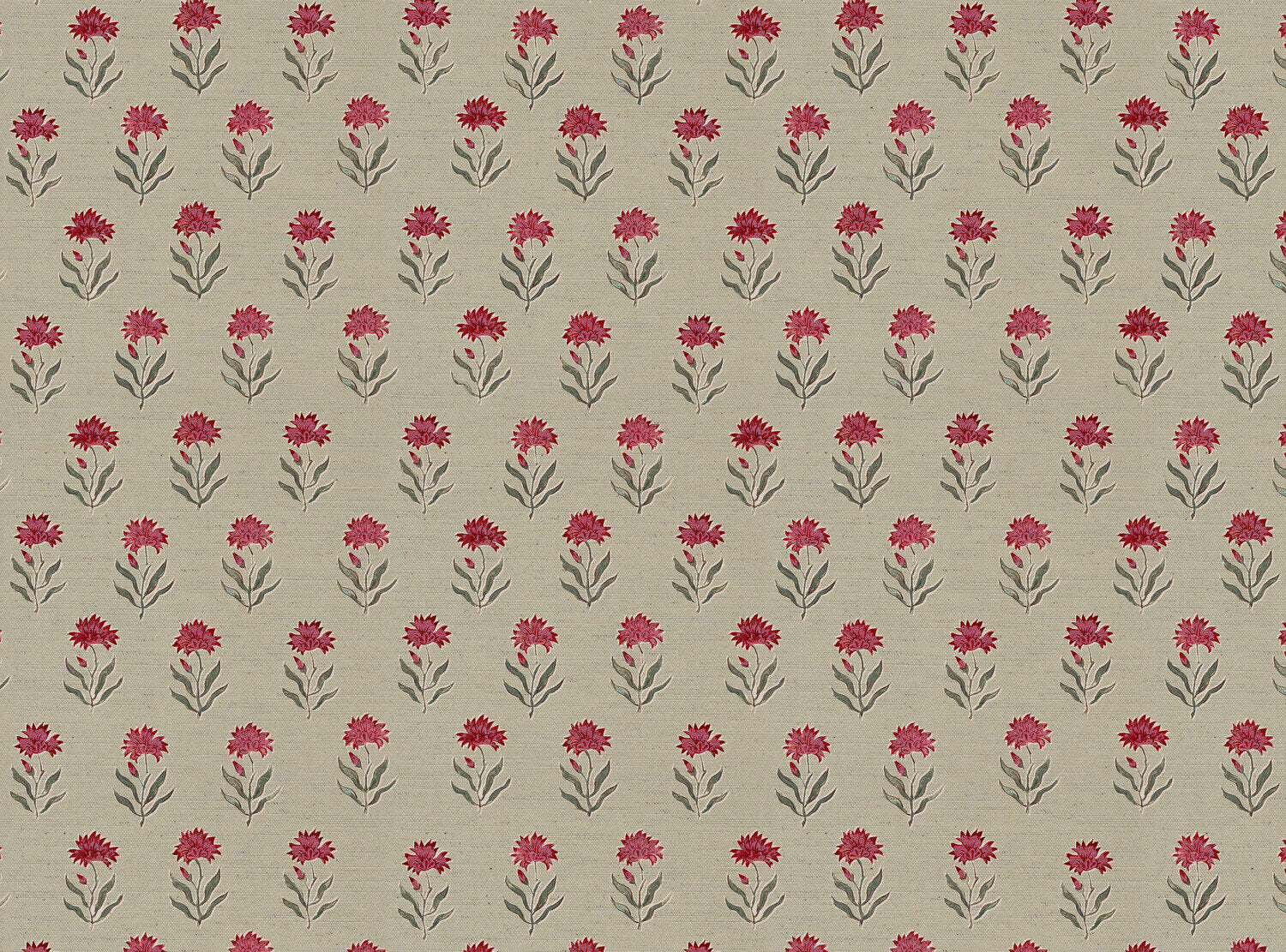 CW: Red damson and green grey with green ground | BASE: Natural Luxury Linen