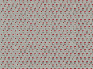 Warm red and grey blue with blue ground