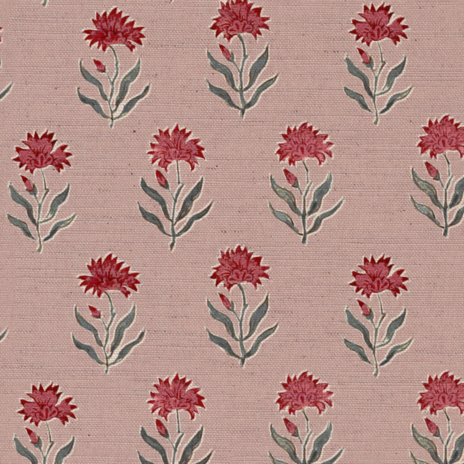 CW: Warm red and grey blue with pink ground | BASE: Natural Luxury Linen | HERO