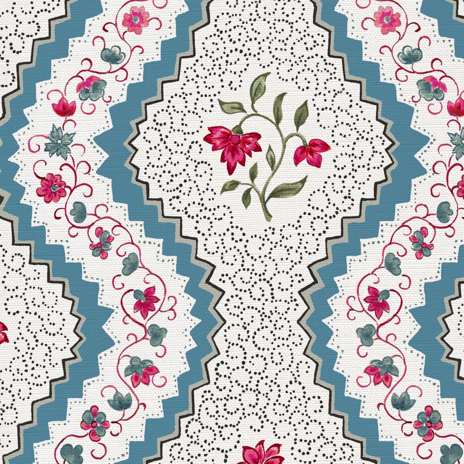 CW: Bright blue pinky red and green | BASE: Luxury Linen | HERO