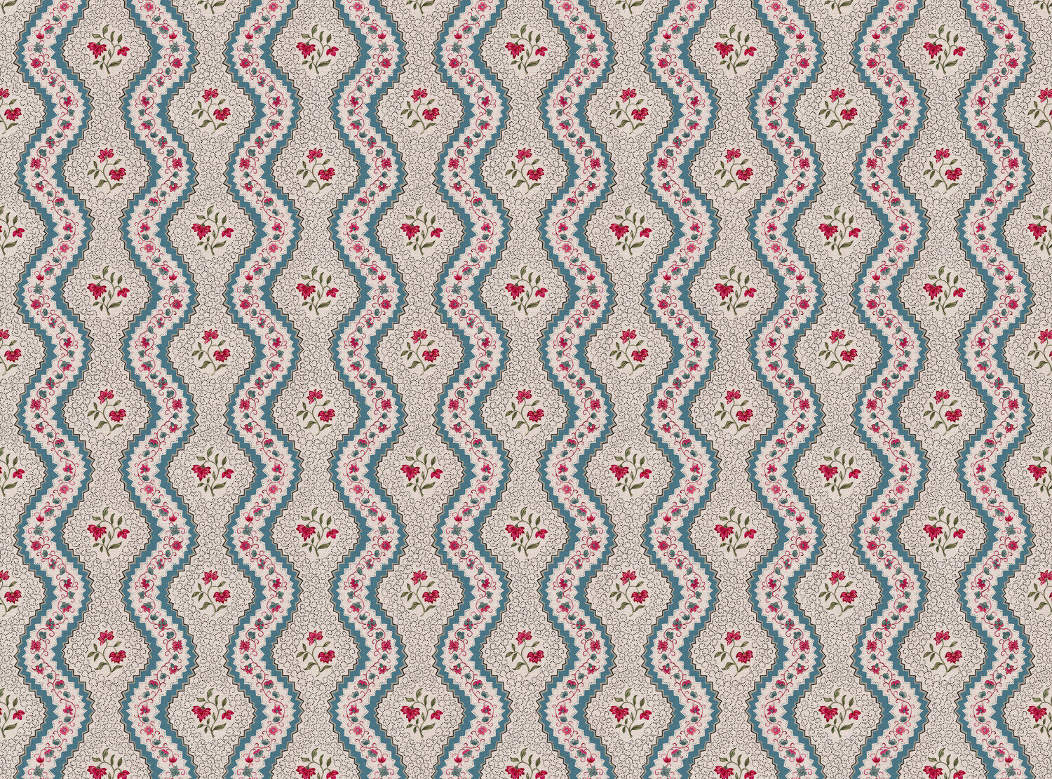 CW: Bright blue pinky red and green | BASE: Mercia Linen
