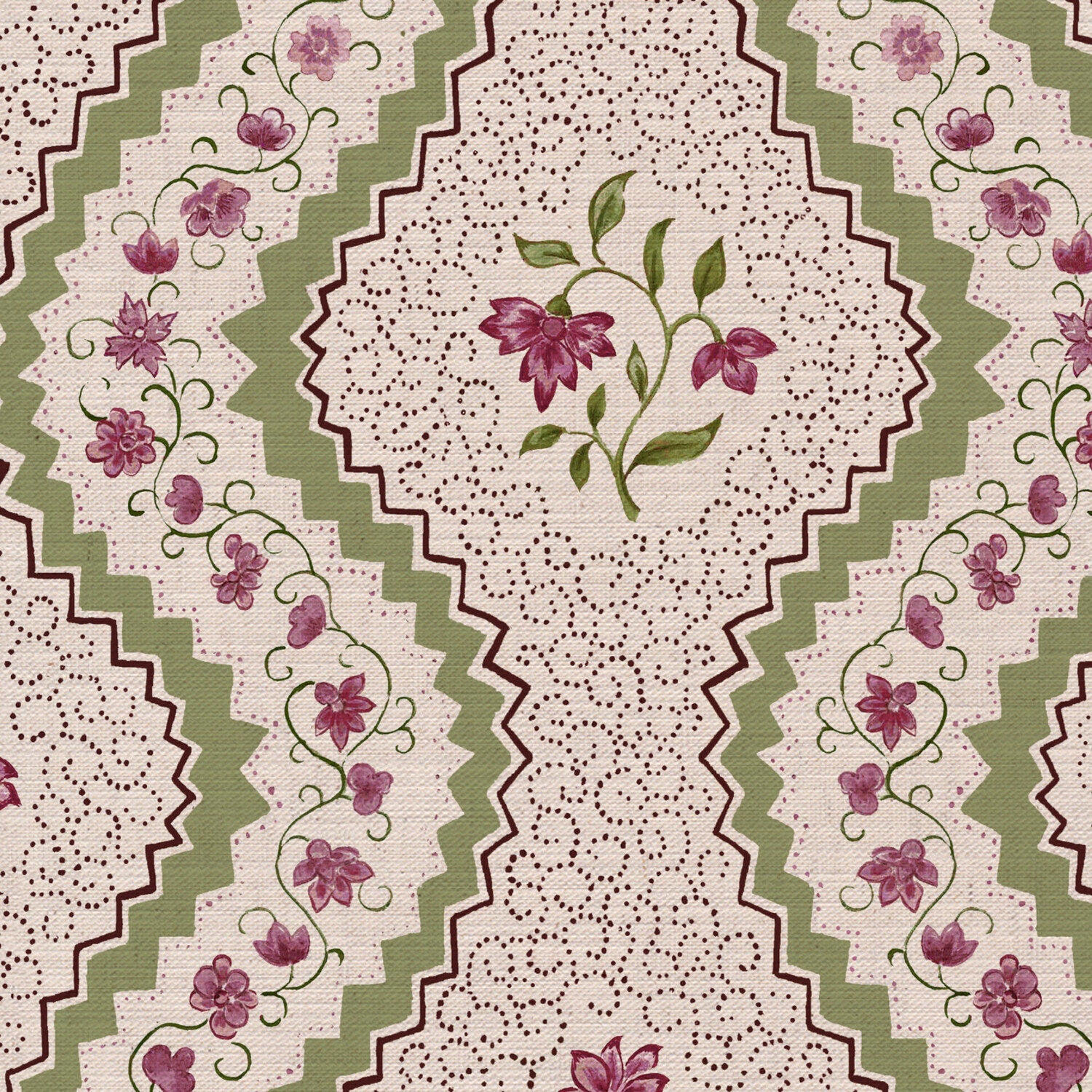 CW: Dusky rose and green | BASE: Mercia Linen | HERO
