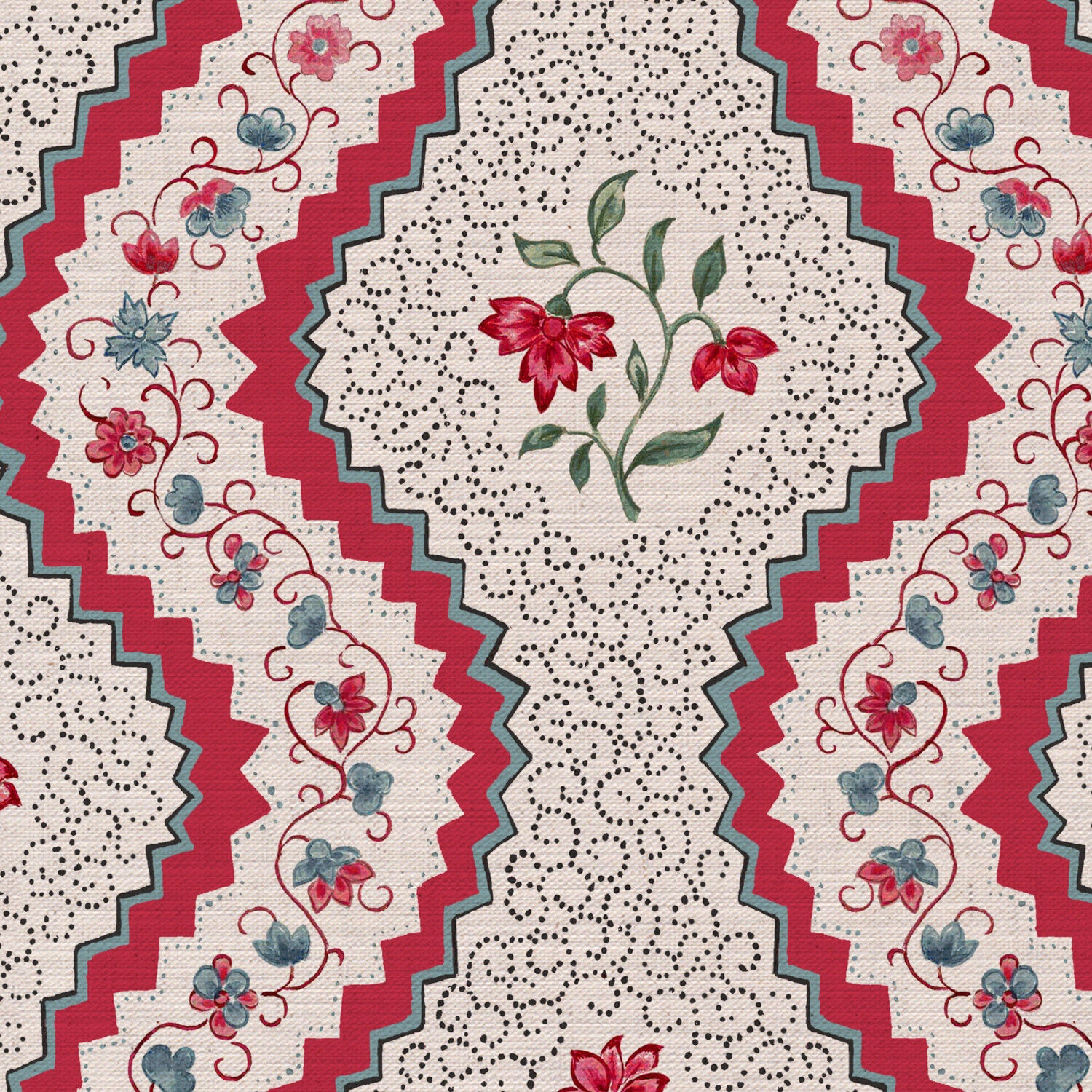 CW: Warm red and blue and green | BASE: Mercia Linen | HERO
