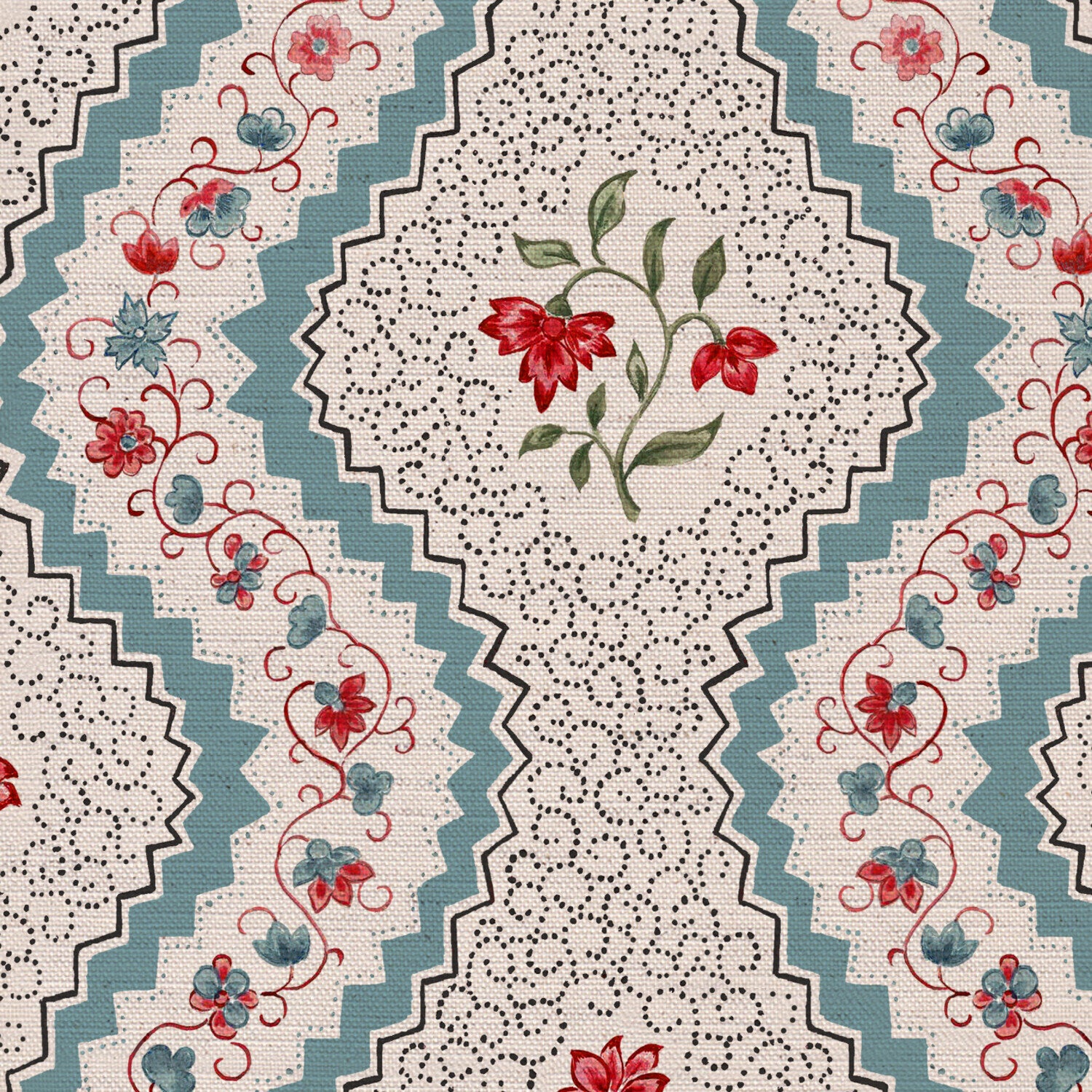 CW: Blue red and green | BASE: Natural Luxury Linen | HERO