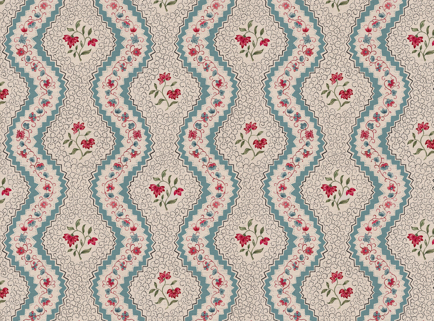 CW: Blue red and green matching wallpaper | BASE: Natural Luxury Linen