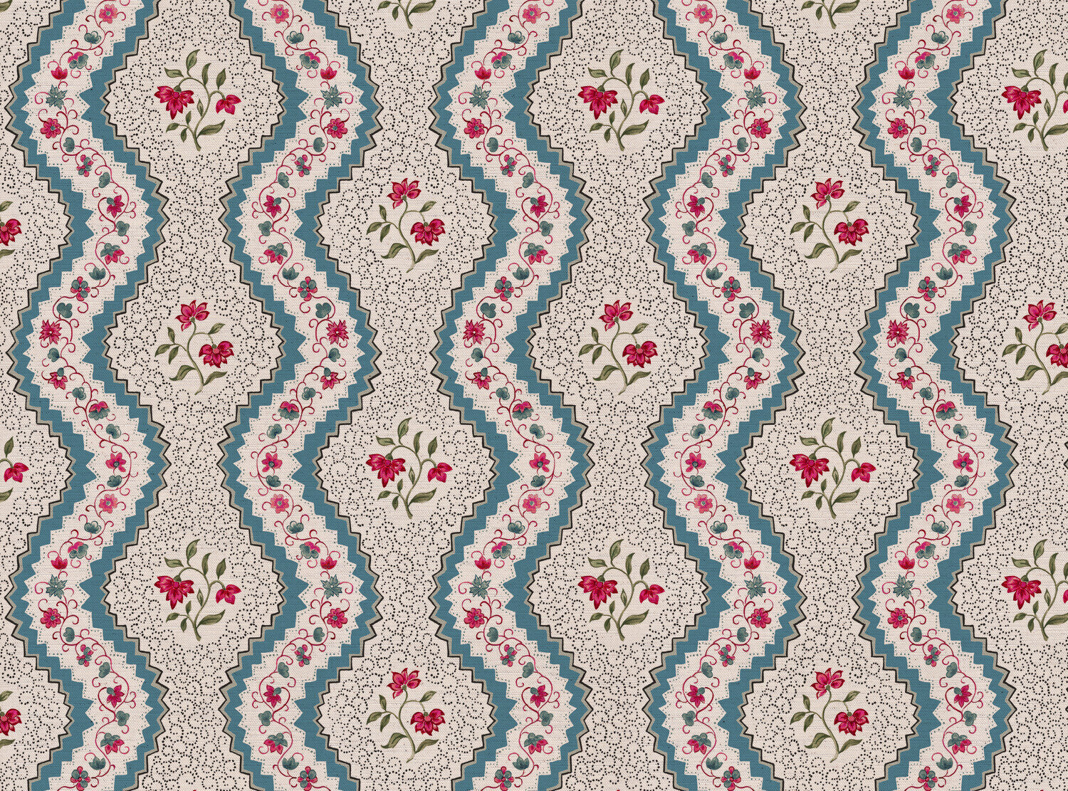 CW: Bright blue pinky red and green | BASE: Natural Luxury Linen