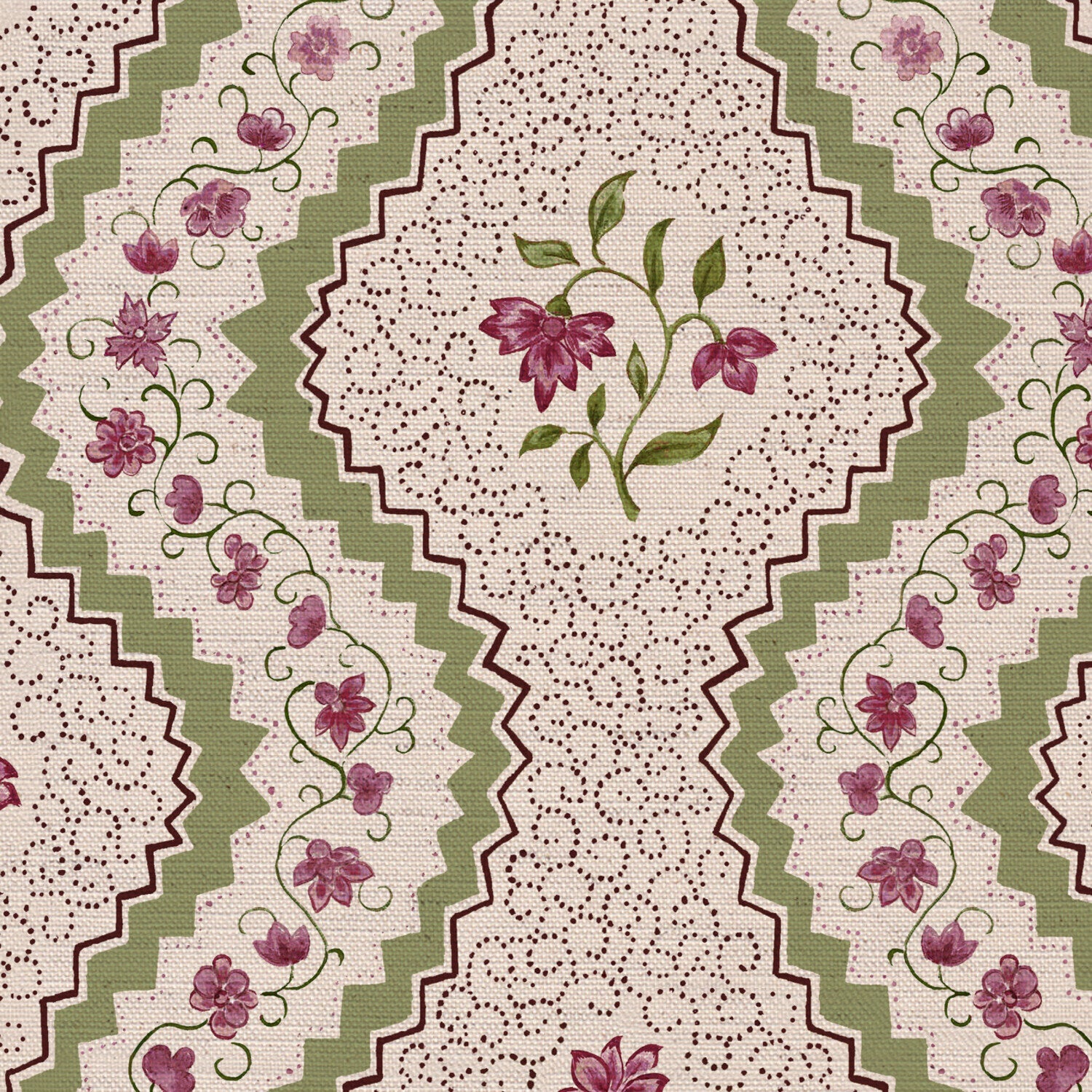 CW: Dusky rose and green | BASE: Natural Luxury Linen | HERO