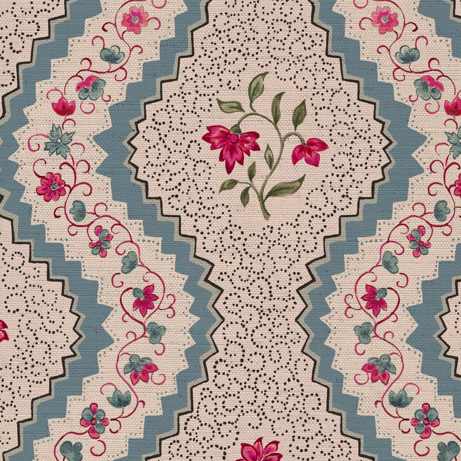 CW: Grey blue pinky red and green | BASE: Natural Luxury Linen | HERO