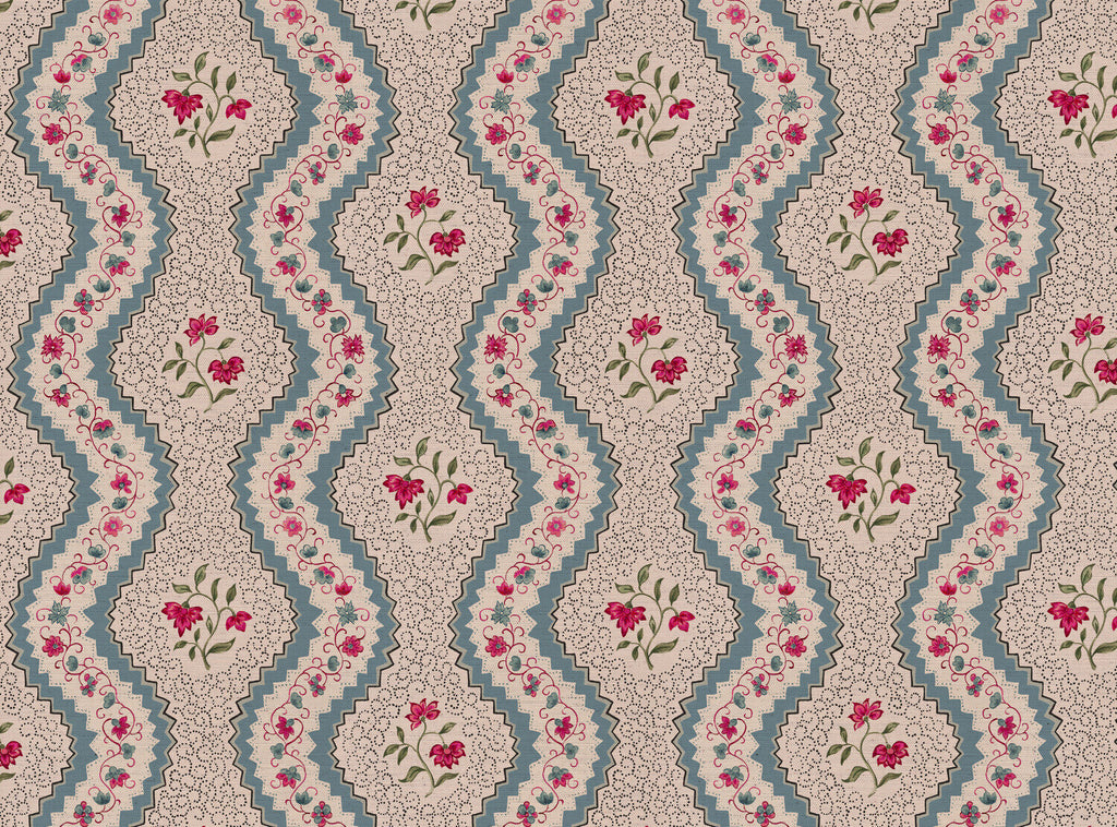 CW: Grey blue pinky red and green | BASE: Natural Luxury Linen