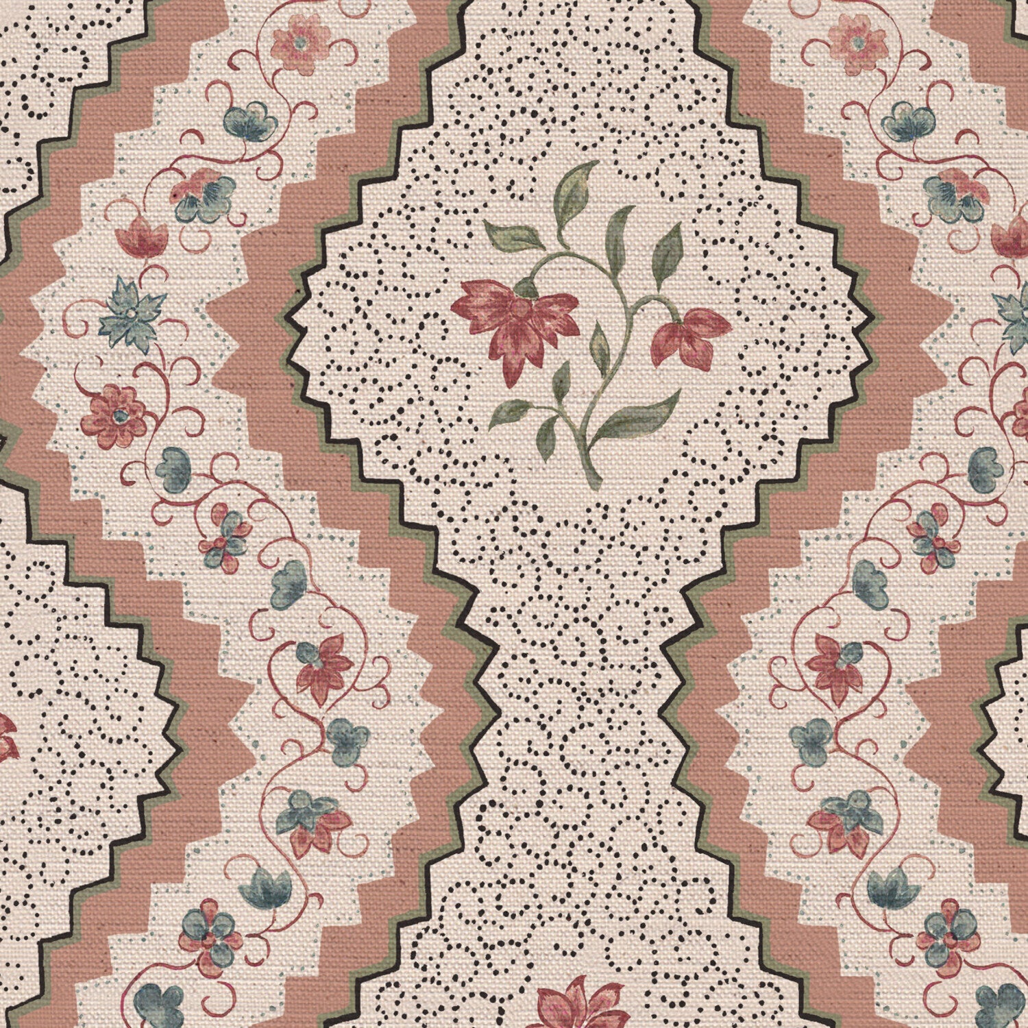 CW: Soft putty pink and grey green | BASE: Natural Luxury Linen | HERO