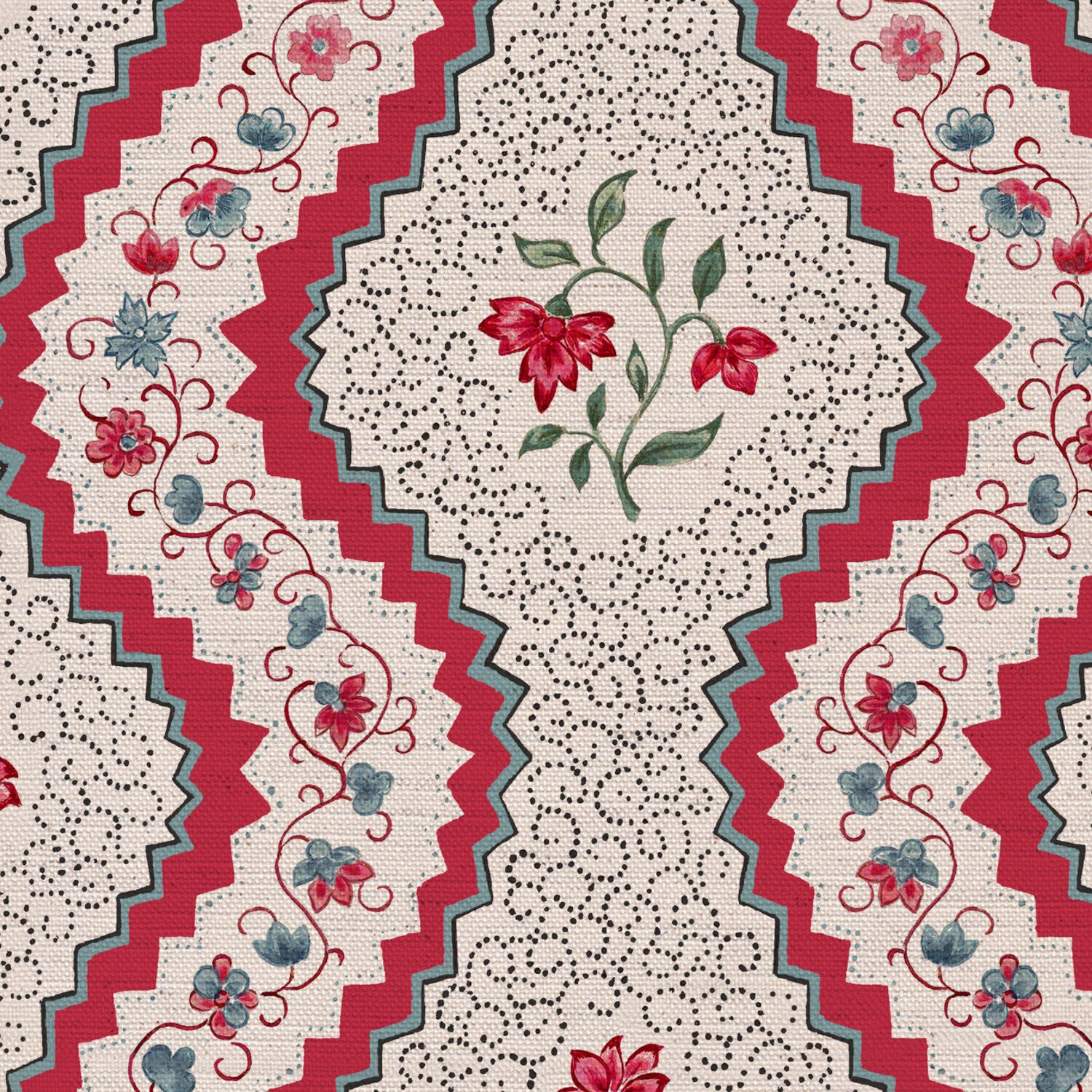 CW: Warm red and blue and green | BASE: Natural Luxury Linen | HERO